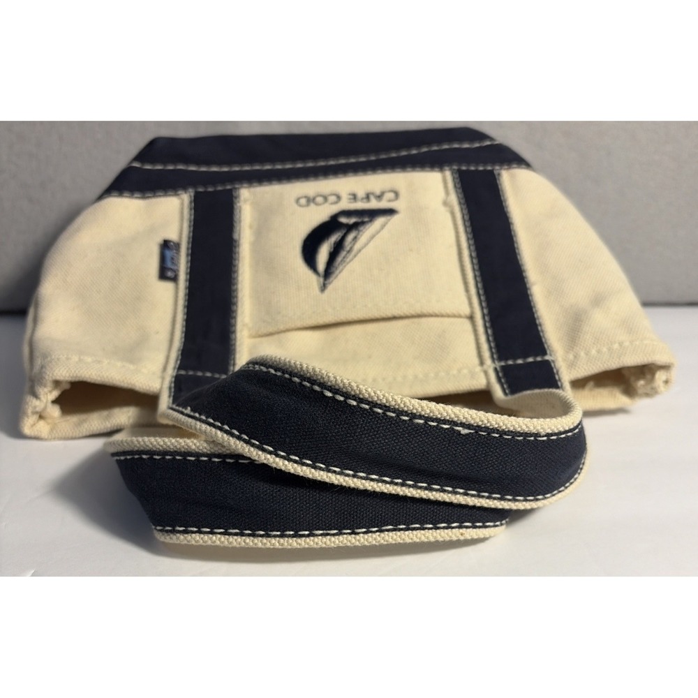 Cuffy's Of Cape Cod Small Tote Bag Purse w Navy Straps Costal New England Vibe - Picture 8 of 11